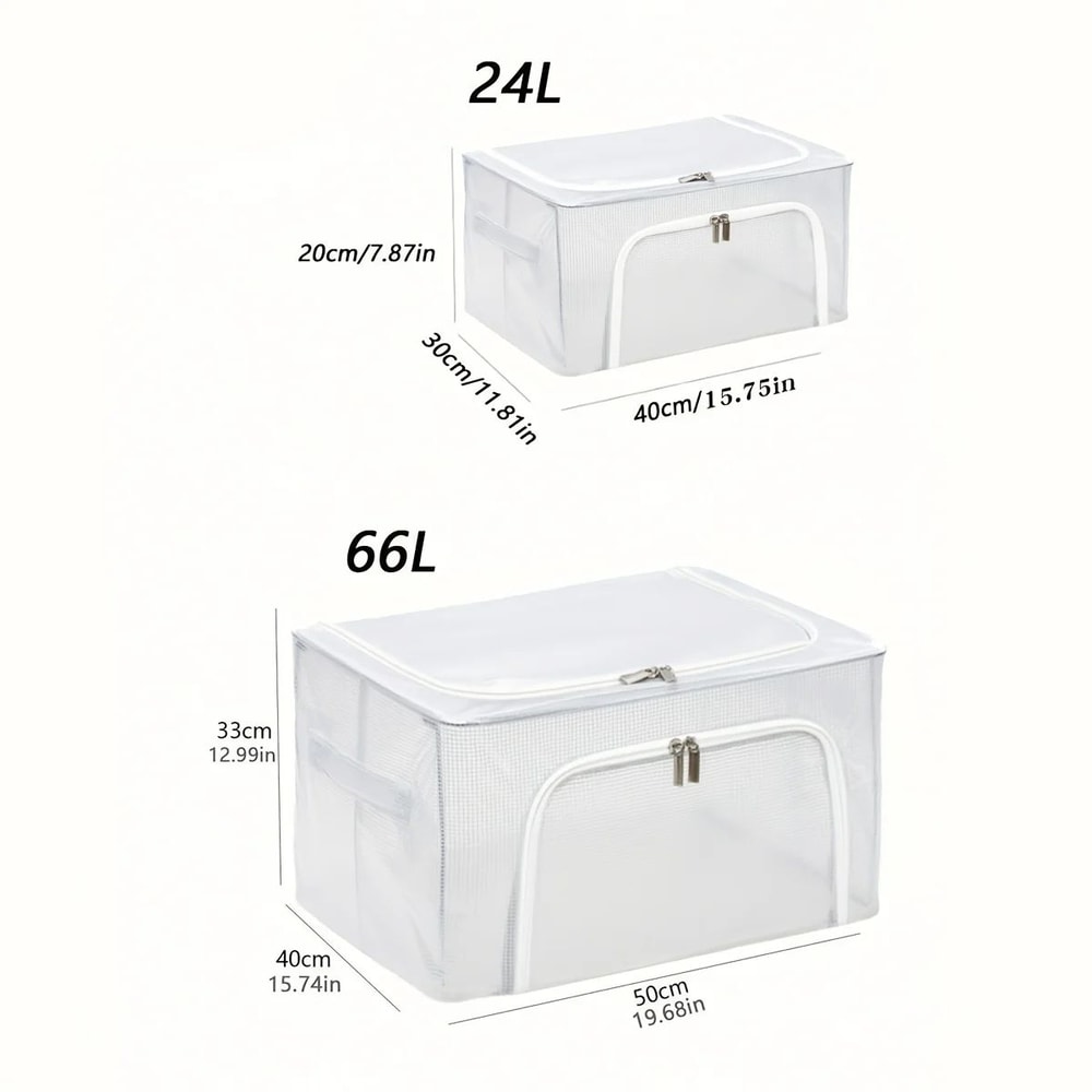 Folding Clothes Storage Box Organizer Durable Polyester SpaceSaving Wardrobe Bin For Dorm Closet 4