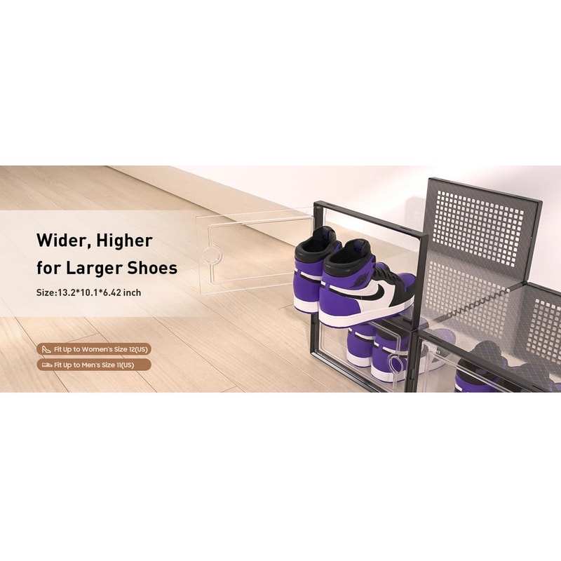 Clear Stackable Shoe Storage Boxes Large Sneaker Organizer Containers SpaceSaving Shoe Rack Altern 10