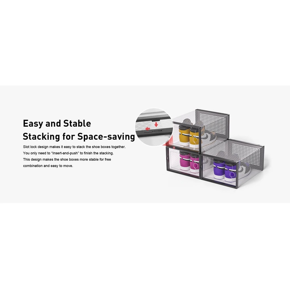 Clear Stackable Shoe Storage Boxes Large Sneaker Organizer Containers SpaceSaving Shoe Rack Altern 11