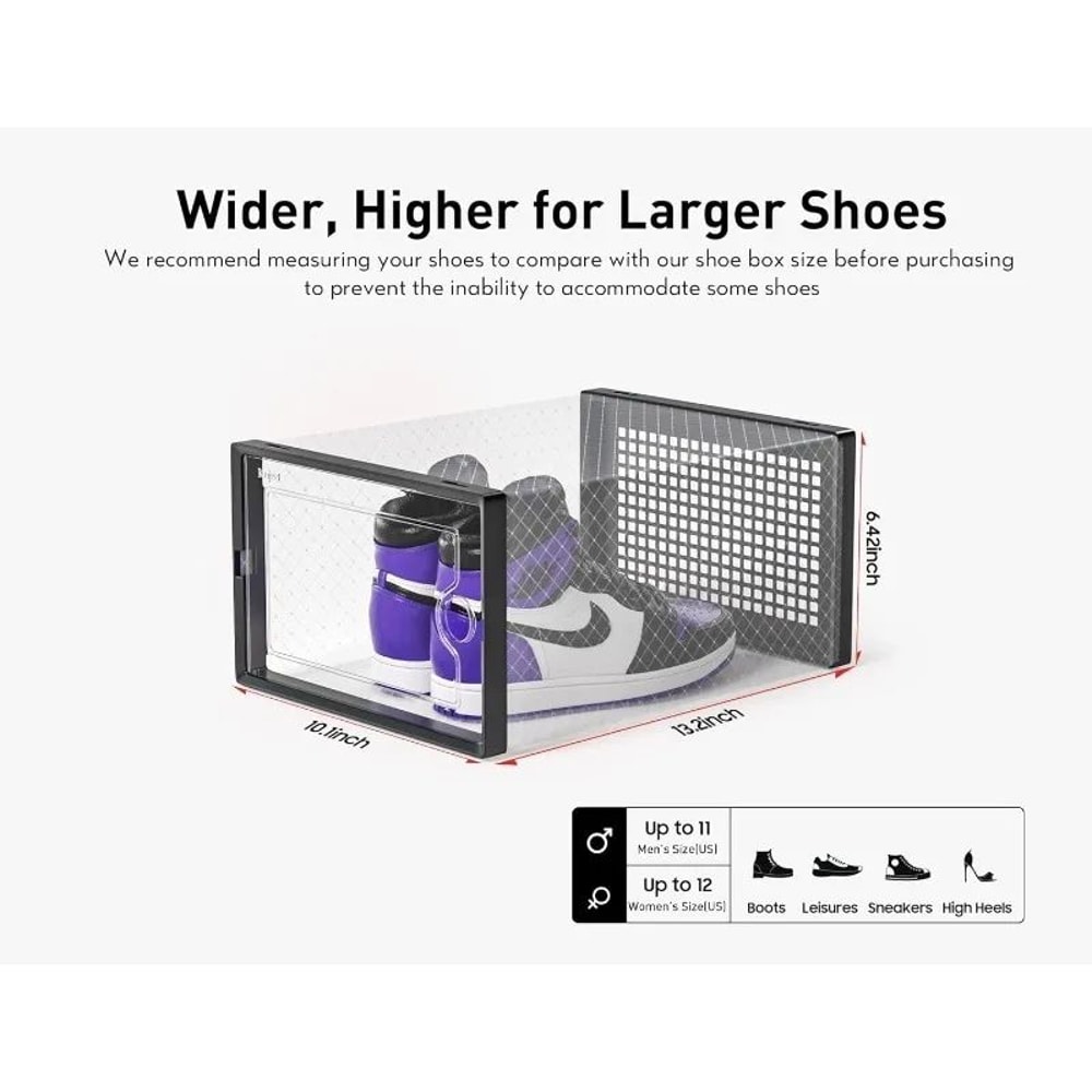 Clear Stackable Shoe Storage Boxes Large Sneaker Organizer Containers SpaceSaving Shoe Rack Altern 18