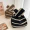 Womens Knitted Stripe Tote Handbag Reusable Mini Shoulder Wrist Bag For Students Casual EcoFriend 4