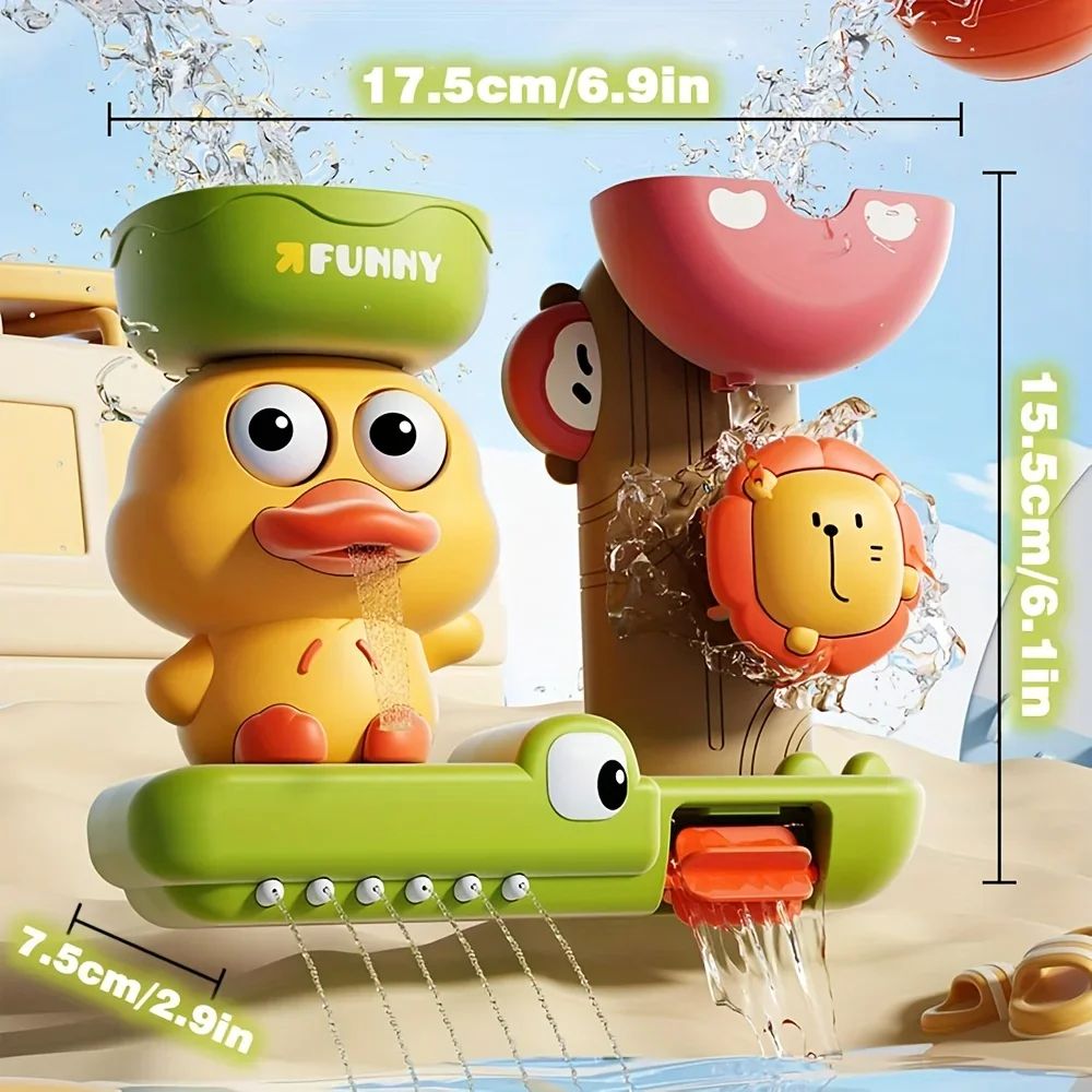 Duck Windmill Bath Toy With 3 Strong Suction Cups Water Play Spinner For Babies Toddlers Shower F 1