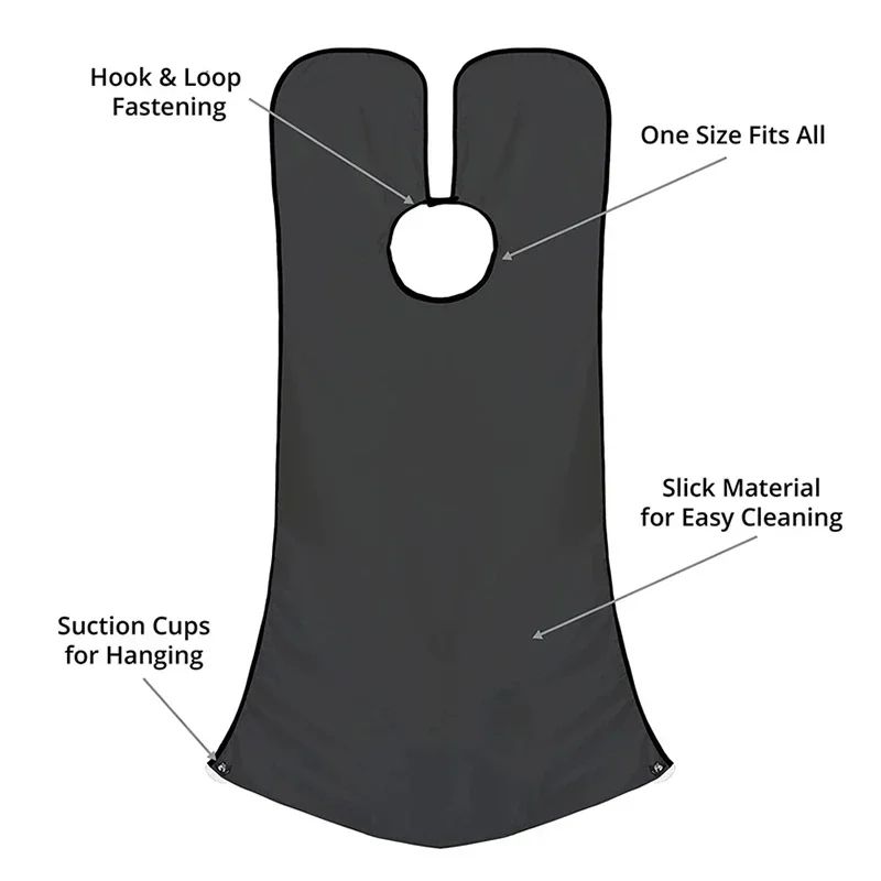 Beard Catcher Bib Apron With Suction Cups NoMess Shaving Trimming Cape For Men Easy Clean Grooming 5