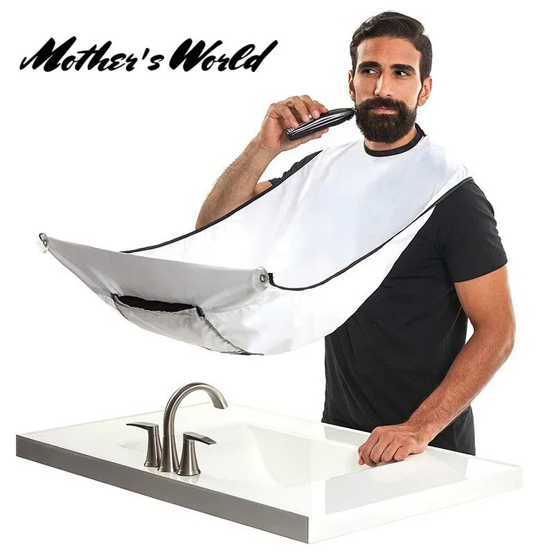Beard Catcher Bib Apron With Suction Cups NoMess Shaving Trimming Cape For Men Easy Clean Grooming 6