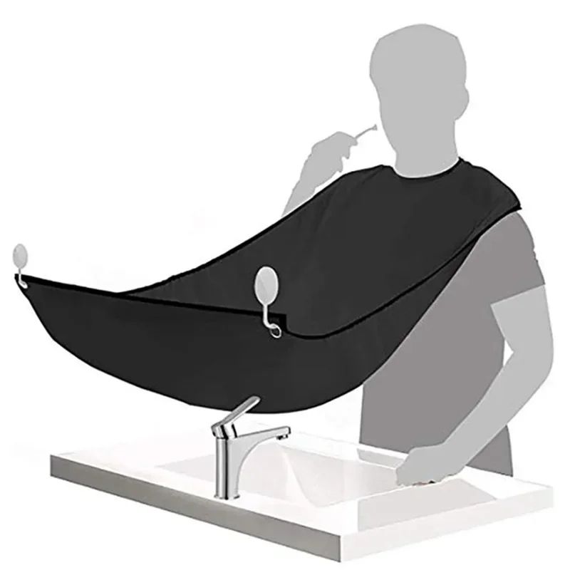 Beard Catcher Bib Apron With Suction Cups NoMess Shaving Trimming Cape For Men Easy Clean Grooming 7