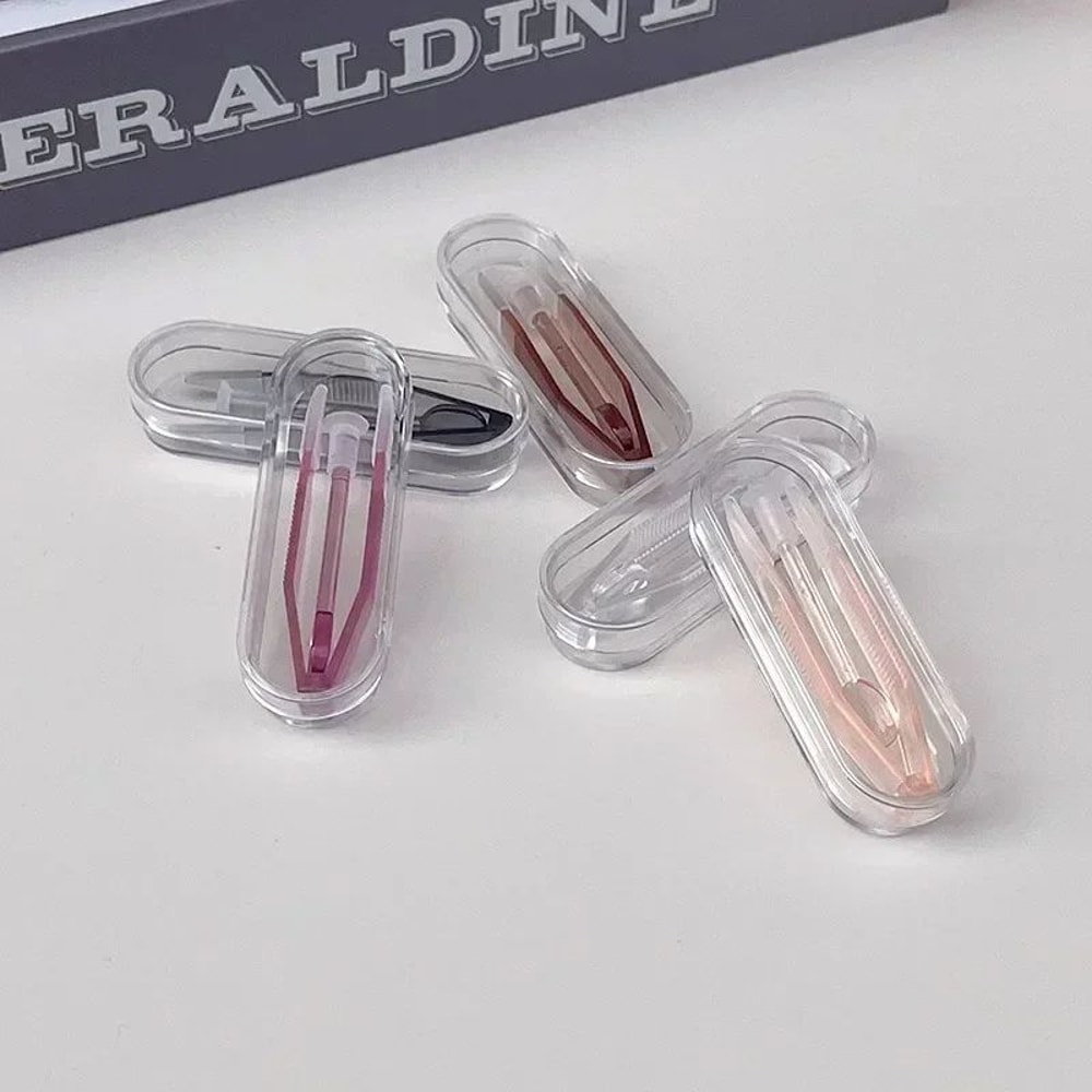 Contact Lens Travel Kit With Tweezers Long Clamp Rod Transparent Case Container Box Easy Hygienic 3