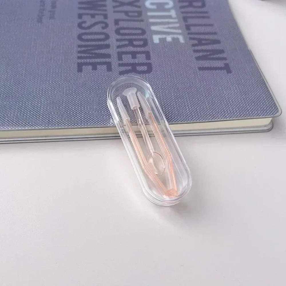 Contact Lens Travel Kit With Tweezers Long Clamp Rod Transparent Case Container Box Easy Hygienic 9