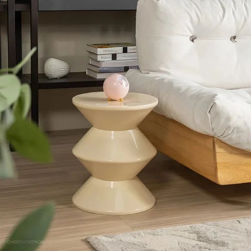 Modern Plastic Side End Table Durable Small Coffee Table Nightstand For Living Room Sofa Hallway B 2