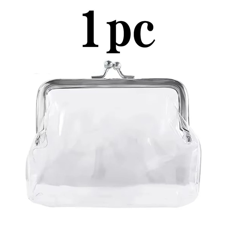 Transparent PVC Coin Purse Makeup Bag Portable Travel Storage Pouch For Change Earphones Lipstick 12