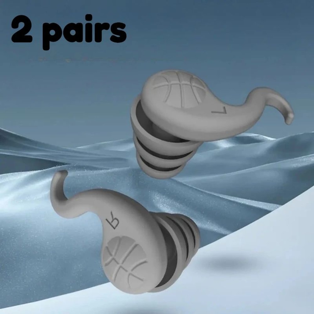 3Layer Reusable Silicone Sleep Earplugs For Noise Reduction Snoring Soft Waterproof For Travel S 11