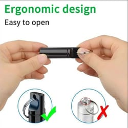 waterproof aluminum pill box keychain with carabiner | outdoor travel medicine case container, secure mini pill holder