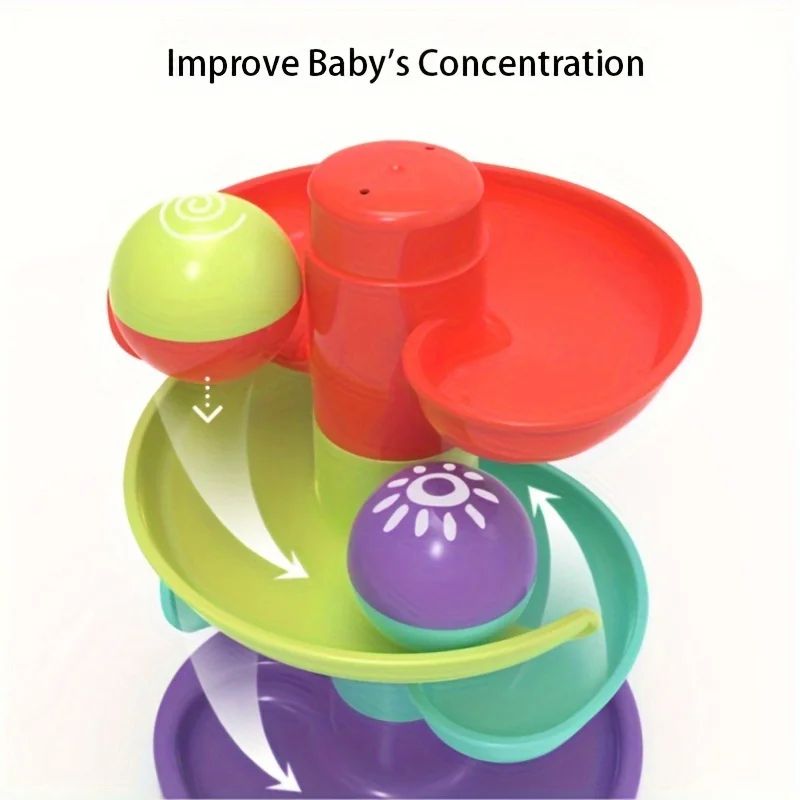 Educational Ball Track Tower Toy For Toddlers 10M Rolling Spinning Balls Fine Motor Learning Play 3