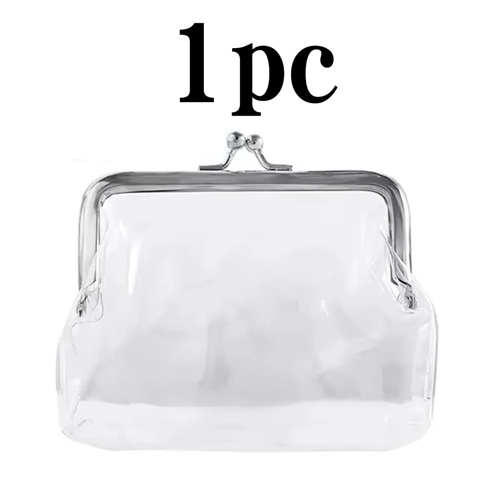 Transparent PVC Coin Purse Mini Makeup Bag Travel Storage Pouch For Change Earbuds Lipstick Hasp 6