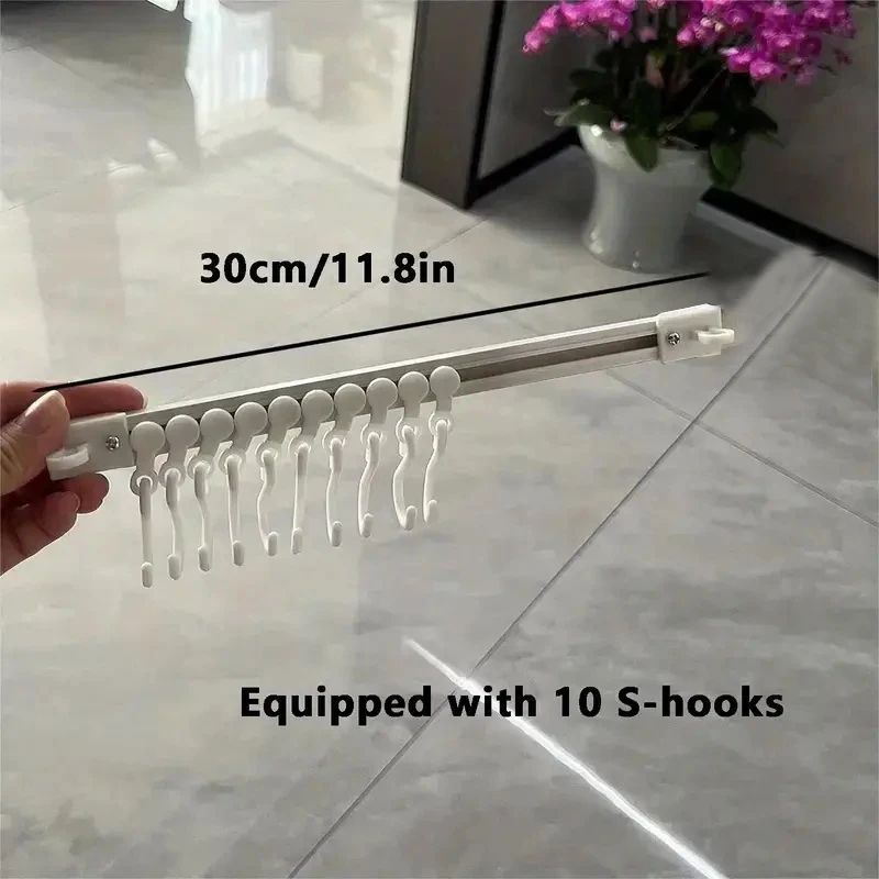 NoDrill Adhesive Sliding Hooks For Door Back Strong Kitchen Cabinet Organizer Rack SpaceSaving Sto 6