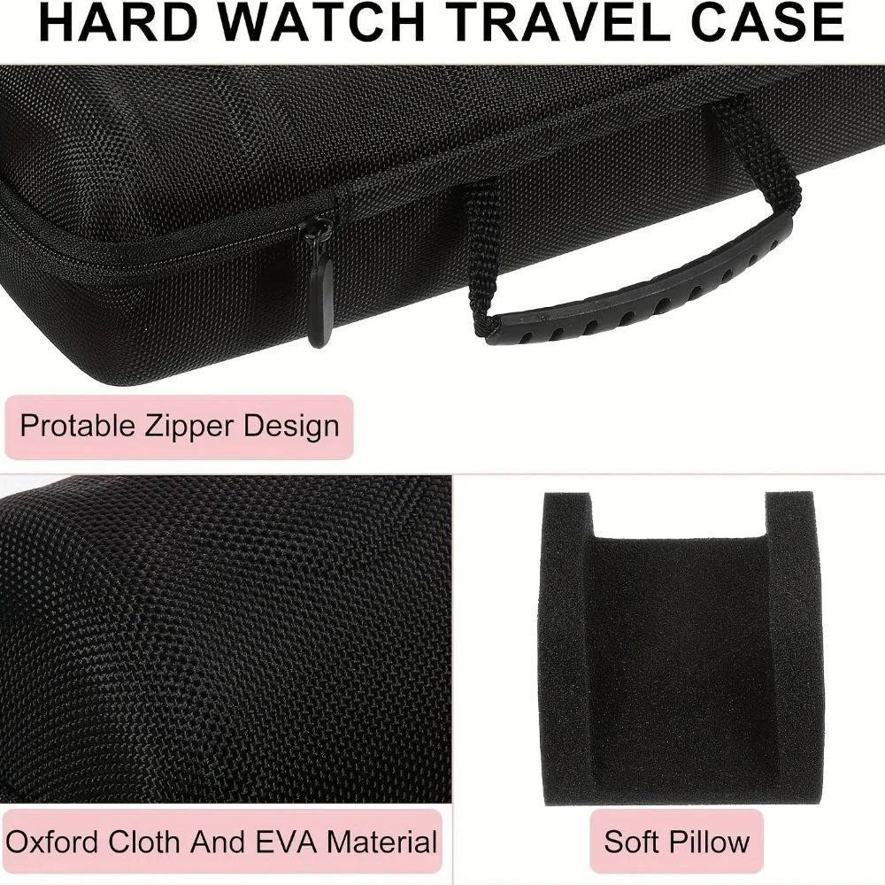 5Slot Hard Watch Travel Case Large Capacity Watch Storage Box With Handle Protective Organizer For 3