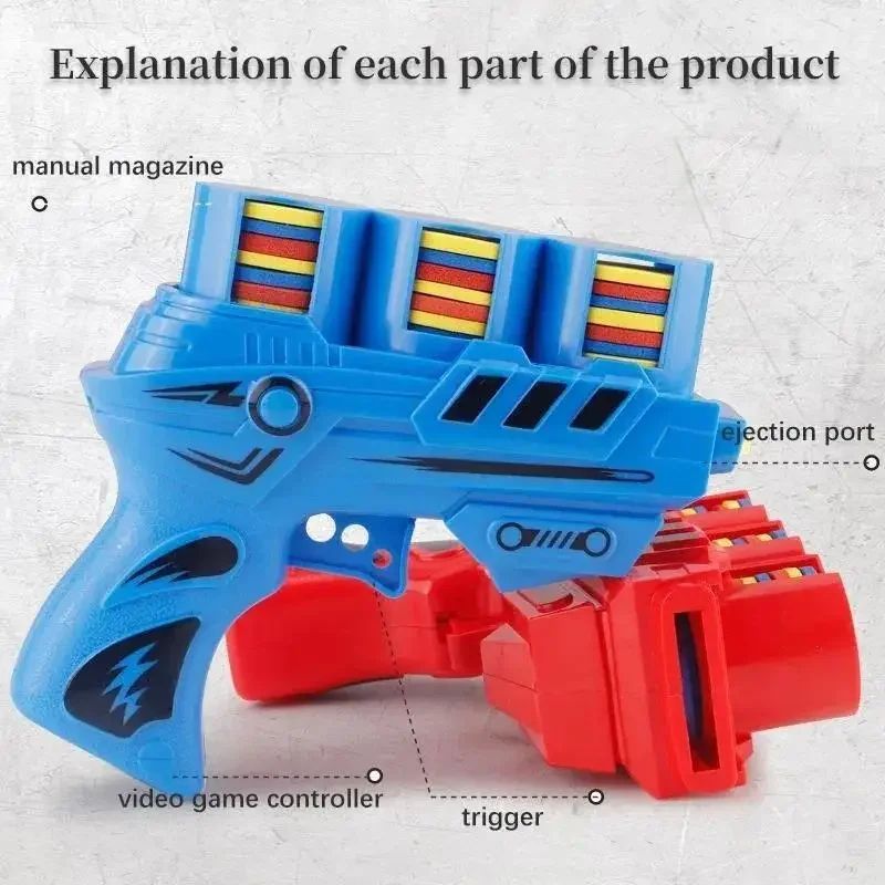 UFO Launcher Toy W Soft EVA Bullets Outdoor Interactive Shooting Game For Kids Active Play Sports 4