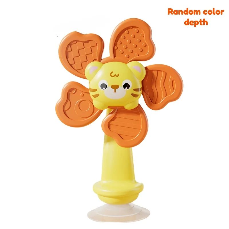 Baby Suction Cup Windmill Spinner Toy 6M Manual Rotating Bear Sensory Toy Bath High Chair Motor S 9