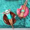 Donut Inflatable Pool Float Ring Cute Pool Party Lounger Photo Prop Durable EasyClean Plastic For 0