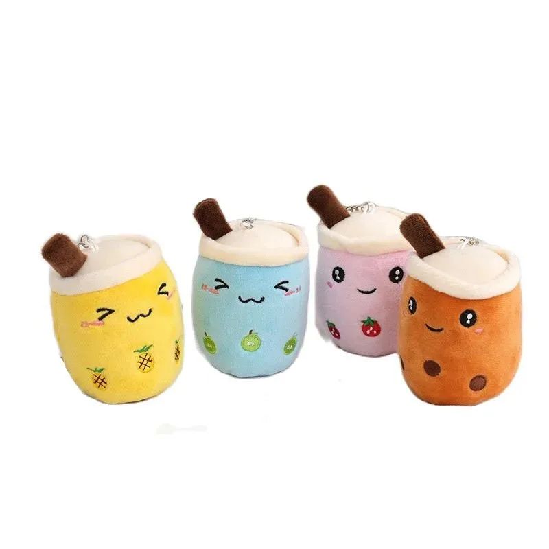 Cute Milk Tea Plush Keychain Toy Kawaii Boba Cup Stuffed Pendant For Backpack Bag Charm Gift For K 4