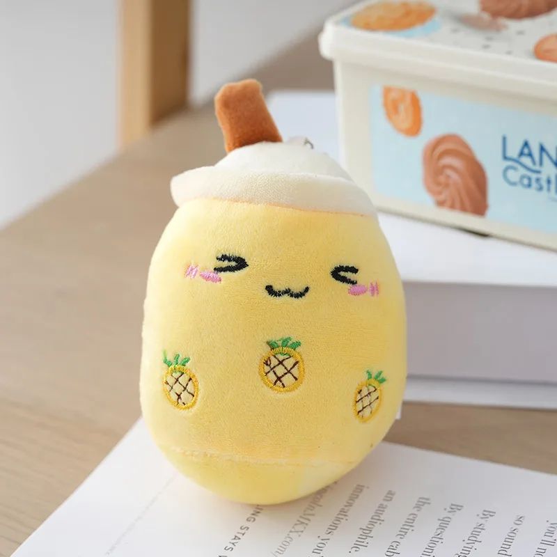 Cute Milk Tea Plush Keychain Toy Kawaii Boba Cup Stuffed Pendant For Backpack Bag Charm Gift For K 8