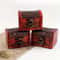 6 Pcs Vintage Wooden Jewelry Boxes W Lock Mini Treasure Chest Ring Keepsake Storage Stackable Red 0
