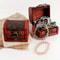 6 Pcs Vintage Wooden Jewelry Boxes W Lock Mini Treasure Chest Ring Keepsake Storage Stackable Red 1