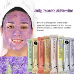 hydro jelly face mask powder - rose whitening + aloe vera diy rubber peel-off spa mask for hydration & glow