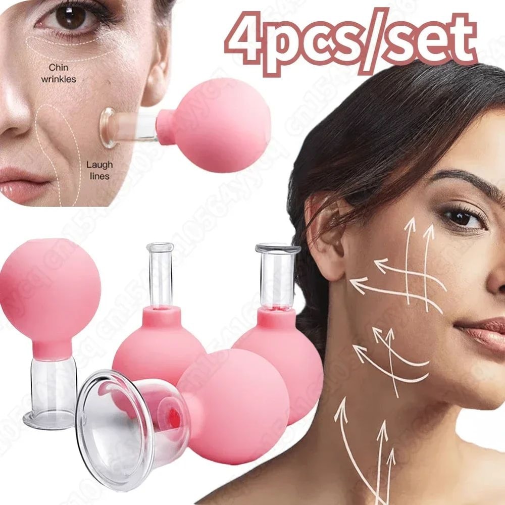 Glass Vacuum Cupping Set For Face Body Silicone Suction Cellulite Massager Cups For Muscle Relaxa 0