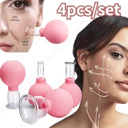 glass vacuum cupping set for face & body - silicone suction cellulite massager cups for muscle relaxation & care