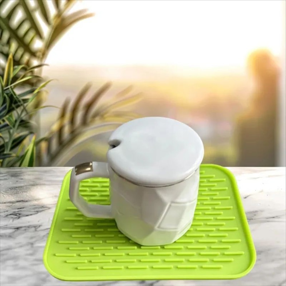 Heat Resistant Silicone Table Pad Trivet Hot Pot Pan Mat Protector Flexible EasyWash Coaster For 3