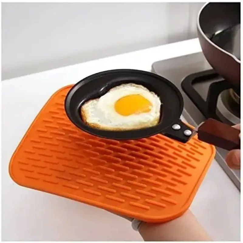 Heat Resistant Silicone Table Pad Trivet Hot Pot Pan Mat Protector Flexible EasyWash Coaster For 5
