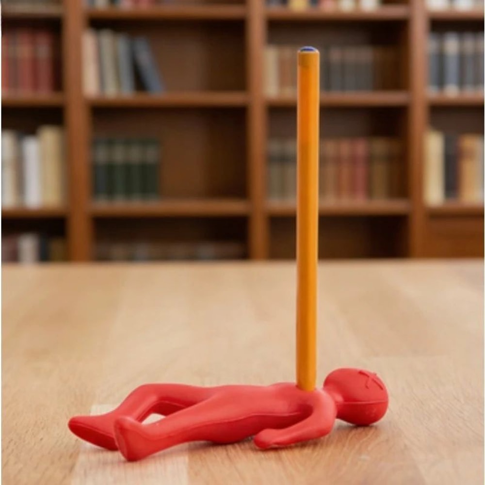 Funny Vent Pen Holder Desk Ornament Creative Red Villain Pen Plug Stand Cute Office Decor Novelty 1