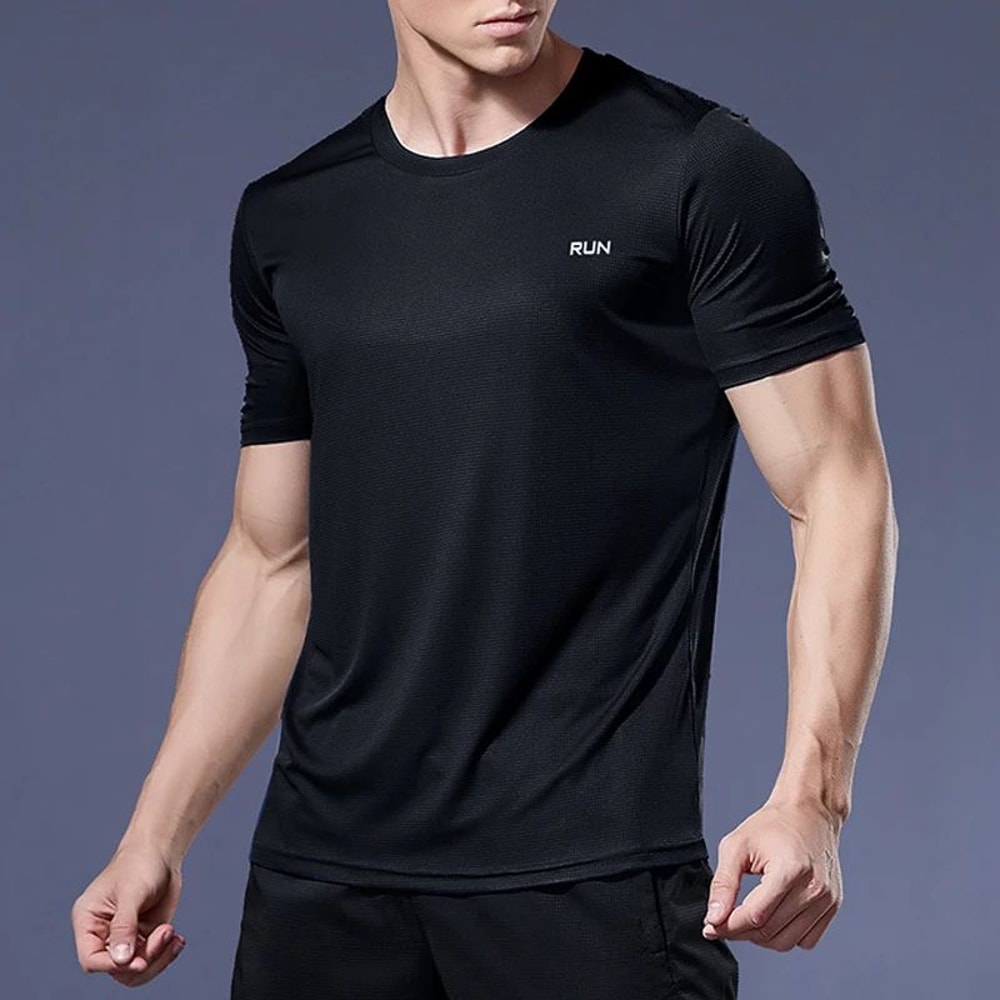 Mens Quick Dry Compression Sports TShirt Running Soccer Jersey Breathable Gym Fitness Top For Tra 1