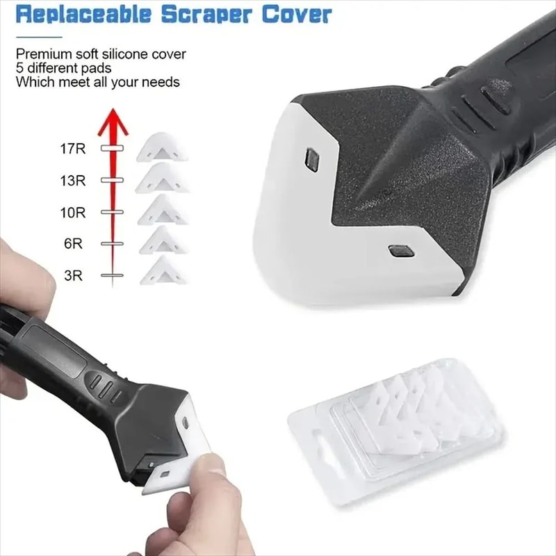 5in1 Caulk Remover Sealant Finishing Tool Kit Grout Scraper Angle Spreader Set For Sink Window R 4