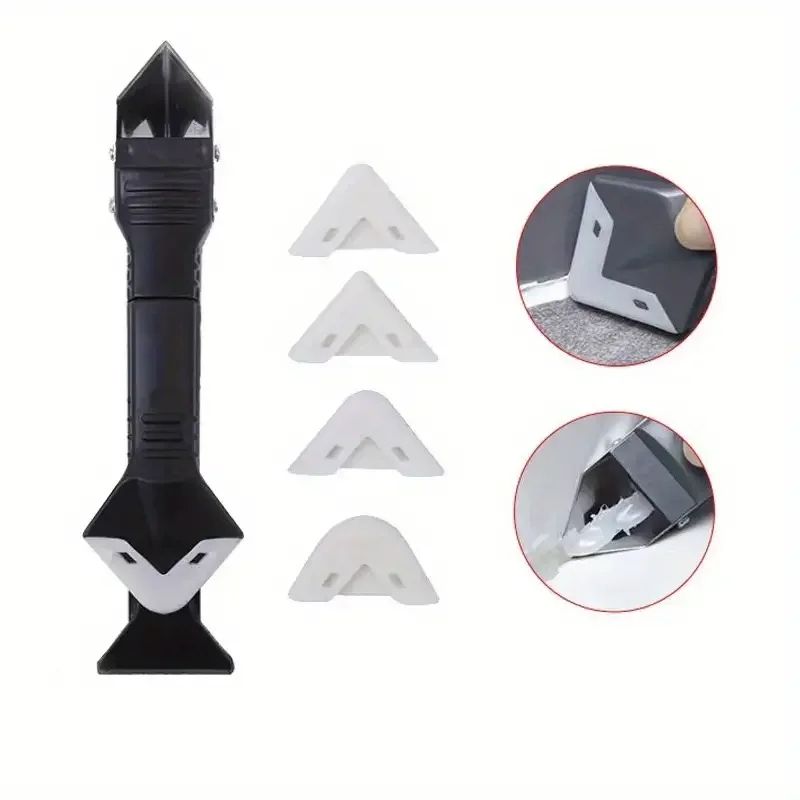 5in1 Caulk Remover Sealant Finishing Tool Kit Grout Scraper Angle Spreader Set For Sink Window R 5