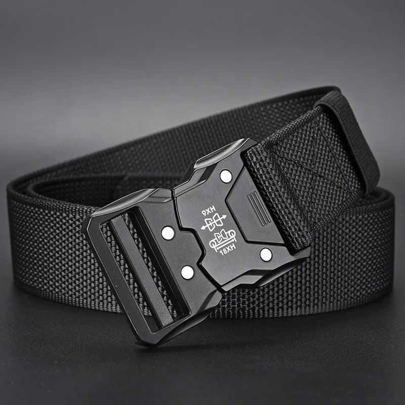 Unisex Tactical Waist Belt W Automatic Buckle HeavyDuty Nylon Webbing Adjustable Outdoor Hiking Wo 9