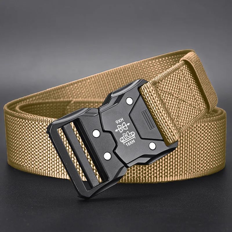 Unisex Tactical Waist Belt W Automatic Buckle HeavyDuty Nylon Webbing Adjustable Outdoor Hiking Wo 12