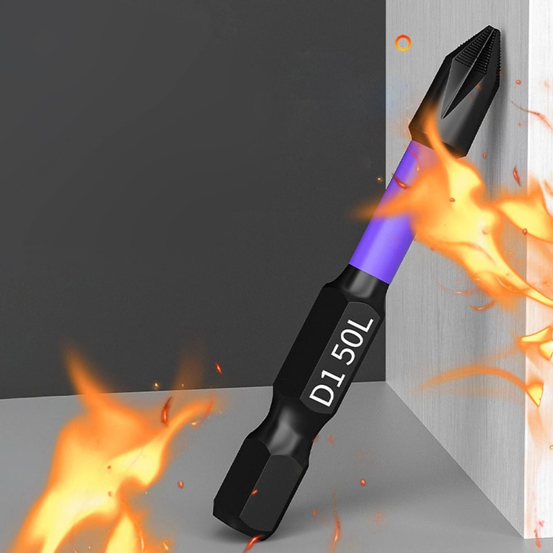 D1 AntiSlip Magnetic Screwdriver Bits Set ShockProof Impact Ready High Hardness S2 Steel Driver Bi 4