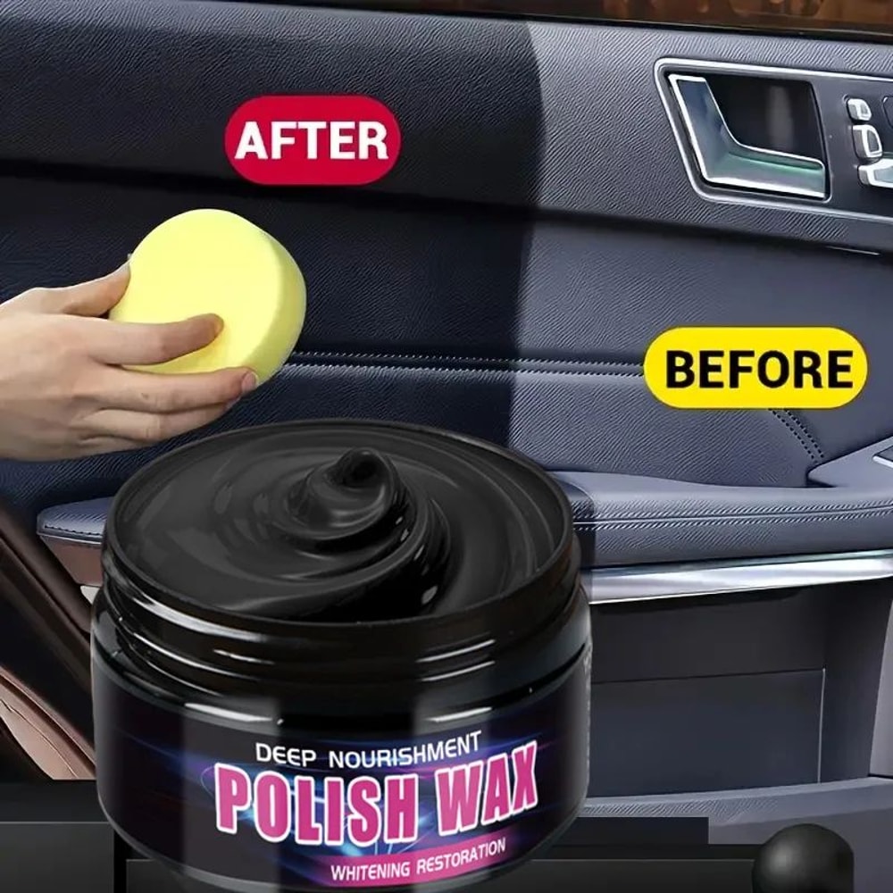 Leather Plastic Repair Wax Cream For Car Interior Restores Shine Reduces Scratches Dashboard Seat 2