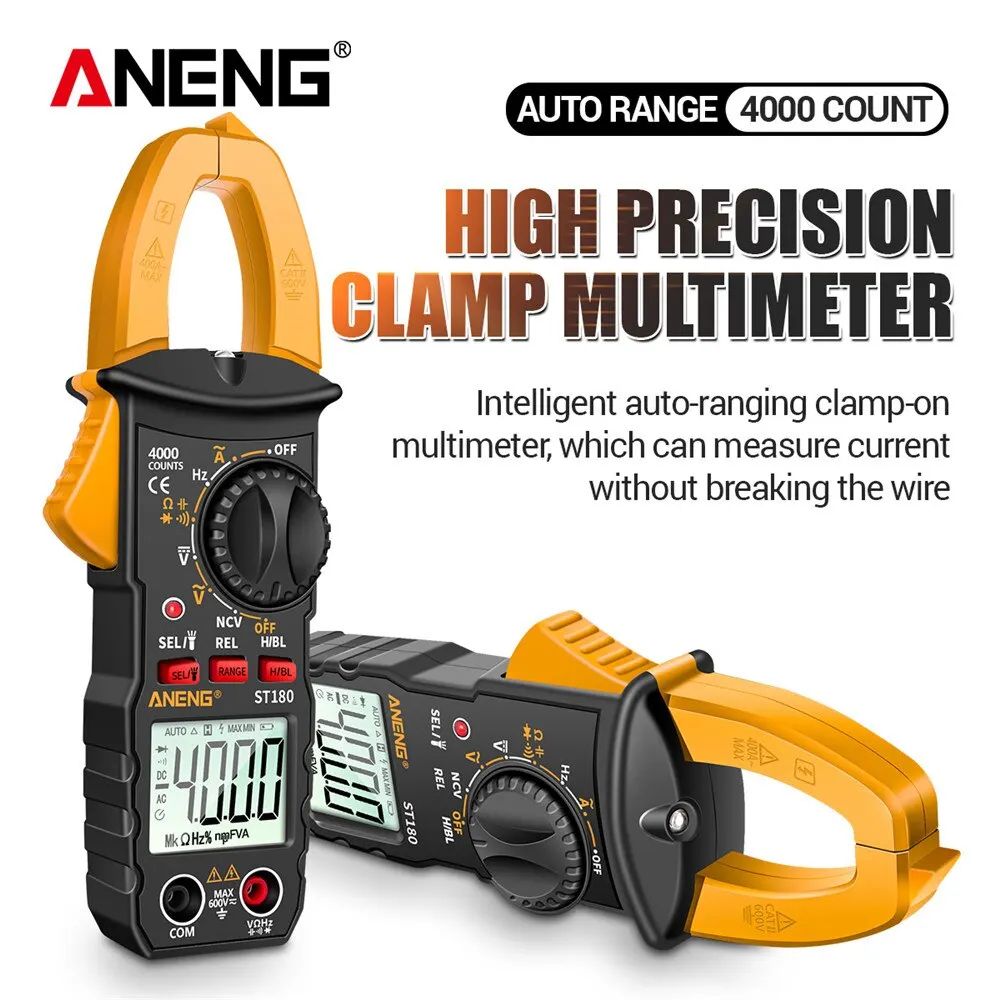 ANENG ST180 Clamp Meter 4000 Count 400A AC Ammeter Multimeter W NCV Hz Capacitance 600V Tester 2