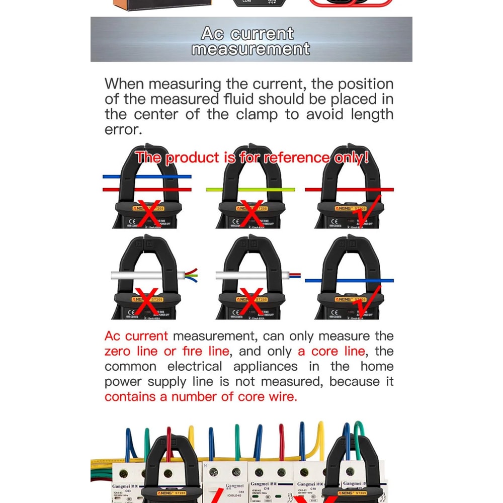 ANENG ST180 Clamp Meter 4000 Count 400A AC Ammeter Multimeter W NCV Hz Capacitance 600V Tester 17