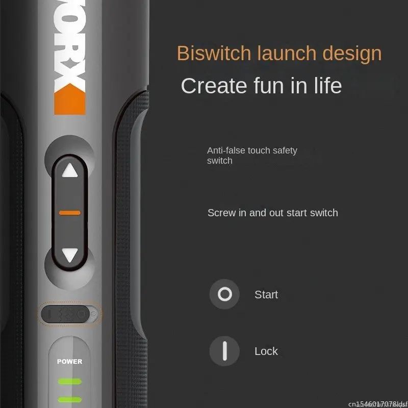 WORX WX242 Cordless Electric Screwdriver 4V TypeC Rechargeable 30 Bits LED Light 7 Torque Settings