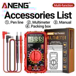aneng sz308 digital multimeter - 1000v dc/750v ac tester, ohm/diode/hfe, backlit lcd for electricians