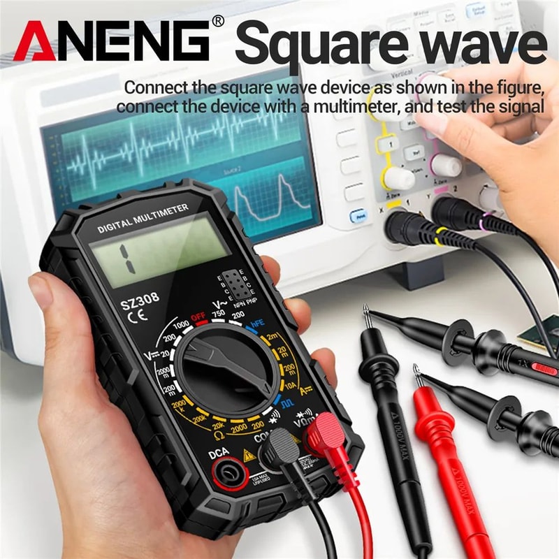 ANENG SZ308 Digital Multimeter 1000V DC750V AC Tester OhmDiodeHFE Backlit LCD For Electricians 1