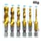 Mr Drill 6 Pcs TitaniumPlated 4341 HSS Drill Tap Combo Set Hex Shank Tap Chamfer Bits For Metal 1
