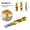 Mr Drill 6 Pcs TitaniumPlated 4341 HSS Drill Tap Combo Set Hex Shank Tap Chamfer Bits For Metal 3