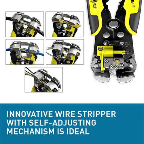 Automatic Wire Stripper Cutter Crimper - Professional Electrician Cable Tool, 10–24 AWG Multifunction Pliers
