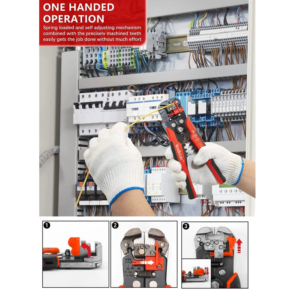 Automatic Wire Stripper Cutter Crimper Professional Electrician Cable Tool 1024 AWG Multifunction 9