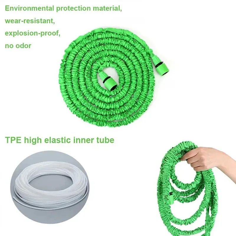 Expandable Garden Hose 25200 Ft W HighPressure Spray Nozzle Lightweight Magic Water Pipe For Car W 2