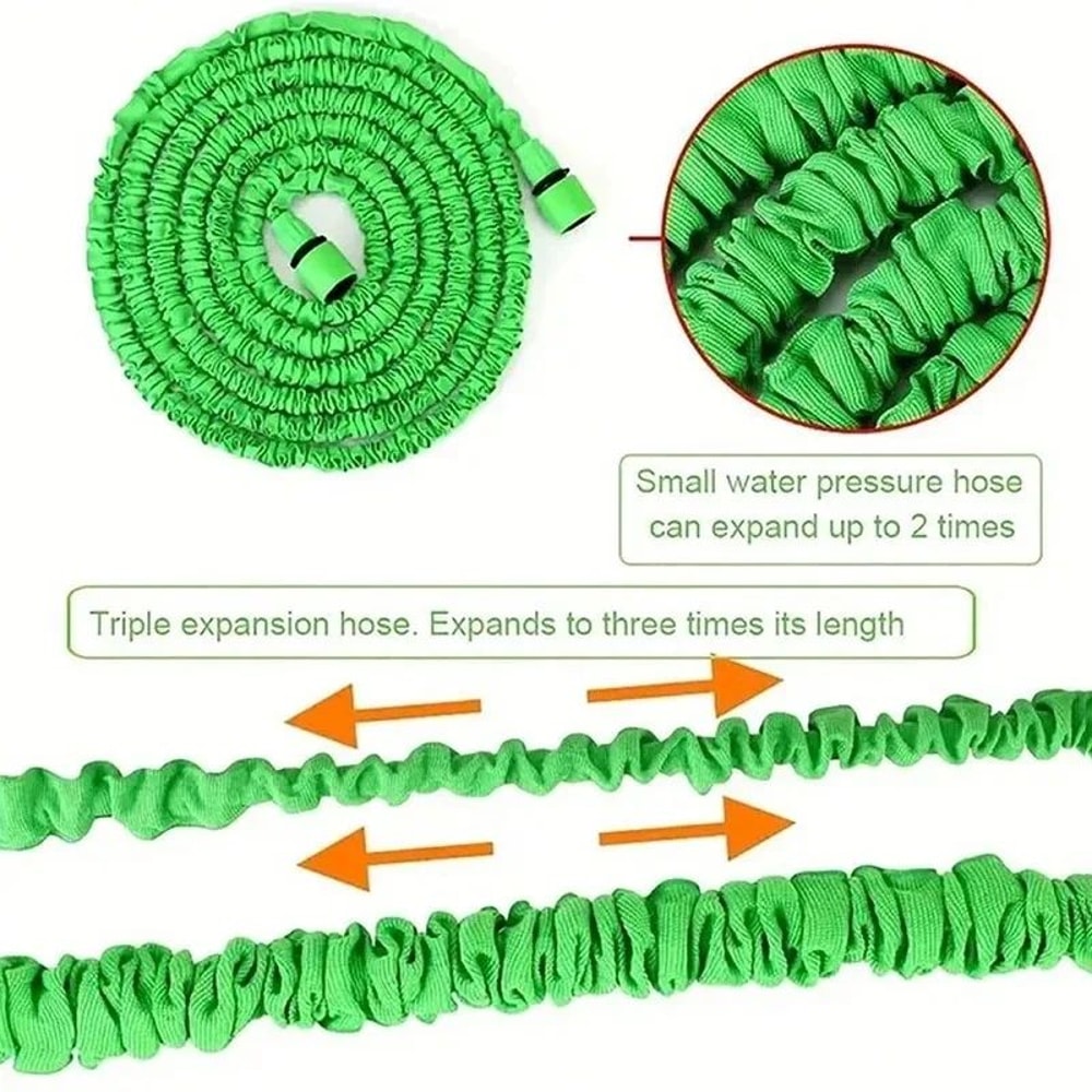 Expandable Garden Hose 25200 Ft W HighPressure Spray Nozzle Lightweight Magic Water Pipe For Car W 3
